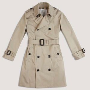 Youth Burberry Cotton Gabardine Trench Coat